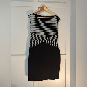 Black and White Striped Bodycon Dress